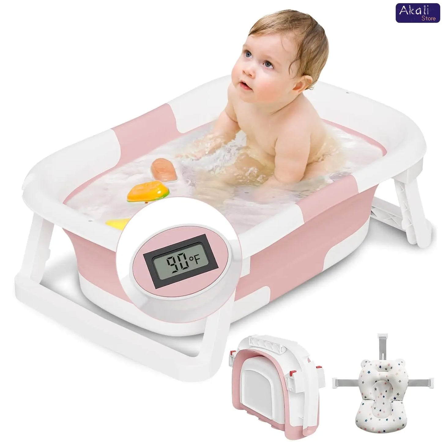 Portable Baby Bath Foldable Real-time Temperature